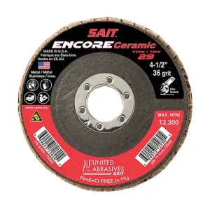 UA – SAIT Regular Density Flap Disc – 4-1/2 in – 13300 rpm – Medium – 60 | 72822