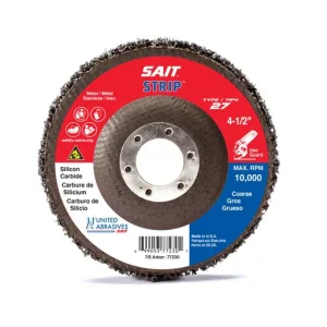 United Abrasives Sait-Strip Type 27 Silicon Carbide Disc, 4-1/2″ x 1/2″ x 7/8″ | 77230