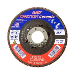 SAIT – OVATION Ceramic High Density Flap Disc – Medium – 80 – 4-1/2 in | 78263