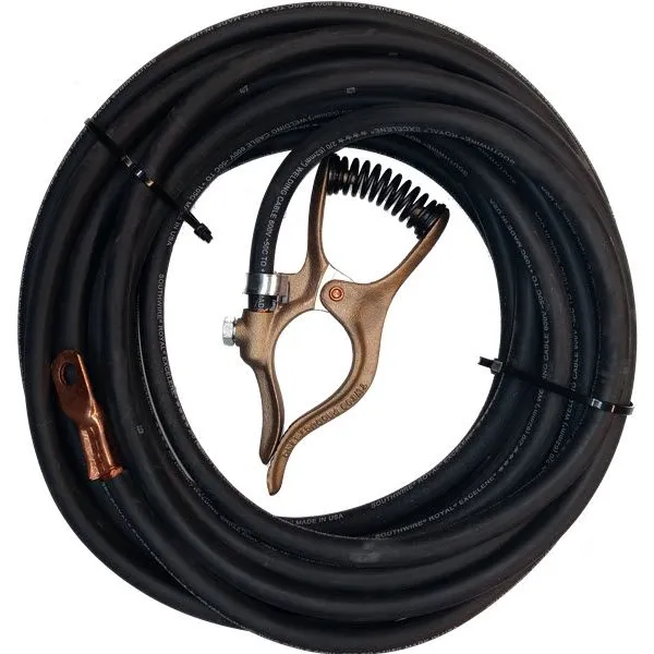 Tweco Welding Cable Ground Assembly – 2/0, 50 ft GC300 Ground Clamp