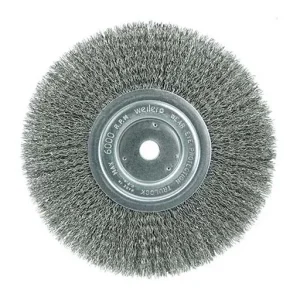 Weiler Wire Wheel – Crimped – 8 in – 5/8 in – 0.014 in – Steel | 01175
