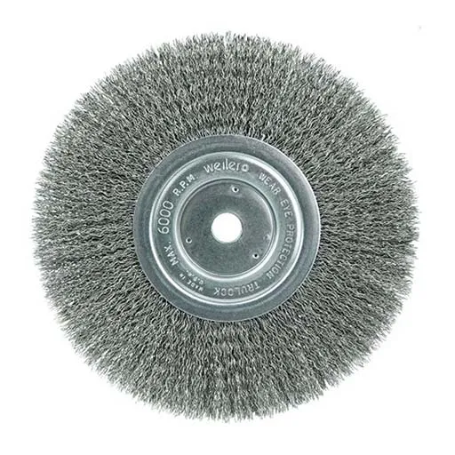 Weiler Wire Wheel – Crimped – 8 in – 5/8 in – 0.014 in – Steel | 01175