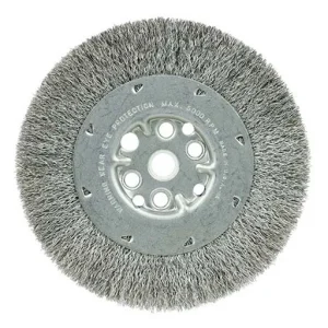 Weiler Wire Wheel – Crimped – 6 in – 5/8-1/2 – 0.0118 in – Stainless Steel | 01508