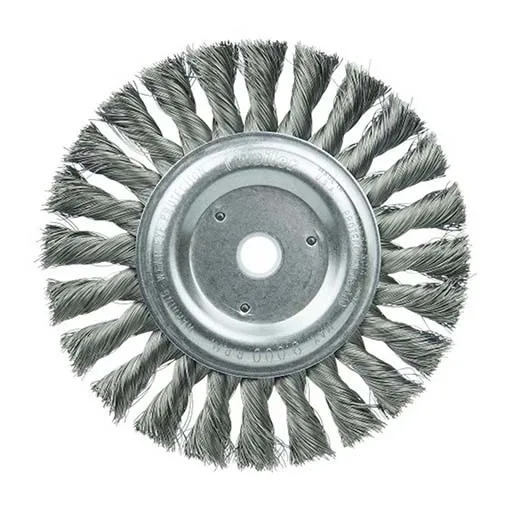 Weiler Wire Wheel – Knot-Twisted – 6 in – 5/8-1/2 – 0.014 in – Steel | 08085