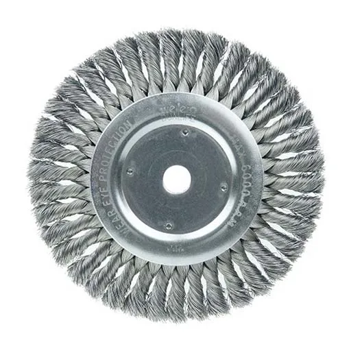 Weiler Wire Wheel – Knot-Twisted – 8 in – 3/4 in – 0.014 in – Steel | 08138