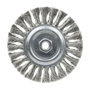 Weiler Wire Wheel – Knot-Twisted – 6 in – 5/8-11 – 0.016 in – Stainless Steel | 08346