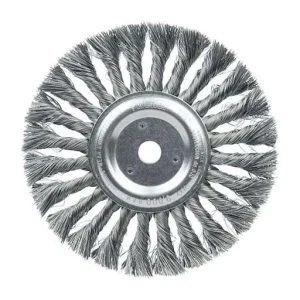 Weiler Wire Wheel – Knot-Twisted – 7 in – 5/8 in – 0.014 in – Steel | 08835