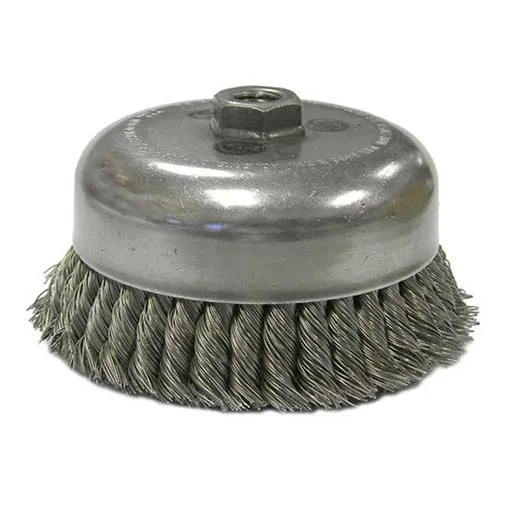 Tiger Double Row Knot Wire Cup Brush – Knotted – 6 in – 0.023 | 12556