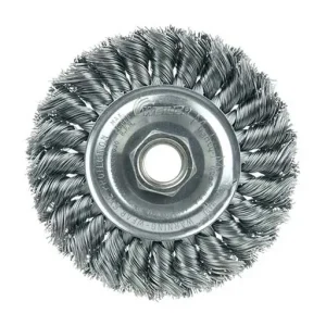 Weiler Wire Wheel – Knot-Twisted – 4 in – 5/8-11 – 0.02 in – Steel | 13120