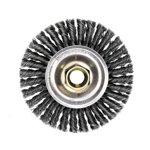 Weiler Wire Wheel – Knotted – 4 in – 5/8-11 – 0.02 in – Steel | 13131