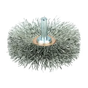 Weiler Wire Wheel – Crimped – 3 in – 1/4 in – 0.014 in – Stainless Steel | 17618