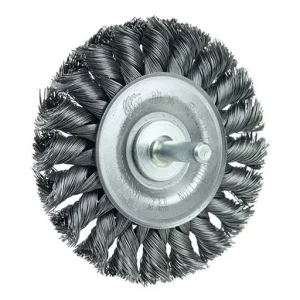 Weiler Wire Wheel – Knotted – 3-1/4 in – 1/4 in – 0.014 in – Steel | 17681