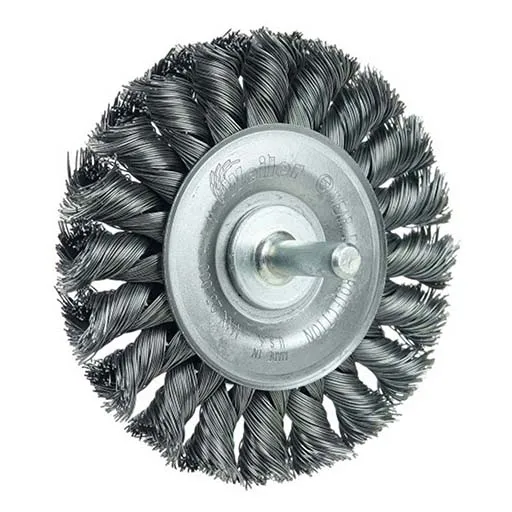 Weiler Wire Wheel – Knotted – 3-1/4 in – 1/4 in – 0.014 in – Steel | 17681