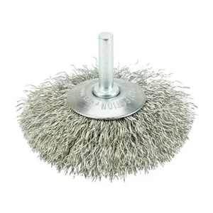 Weiler Wire Wheel – Crimped – 3 in – 1/4 in – 0.014 in – Stainless Steel | 17937