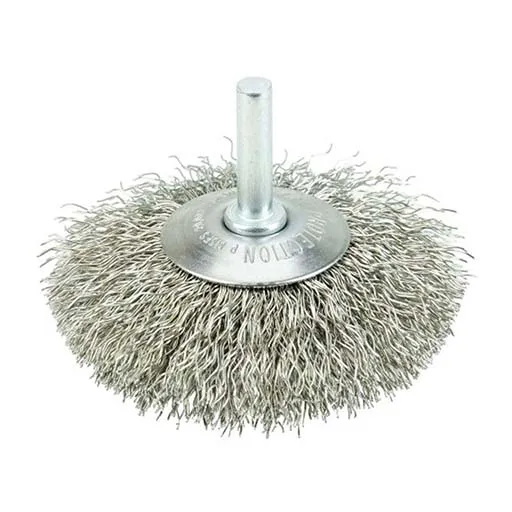 Weiler Wire Wheel – Crimped – 3 in – 1/4 in – 0.014 in – Stainless Steel | 17937