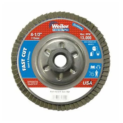 Vortec Pro Wolverine Flap Disc – 4-1/2 in – 5/8-11 in – Fine – 120 | 31317