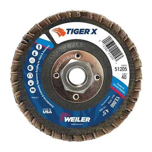 Tiger X Flap Disc – Coarse – 4-1/2 in – 40 | 51205