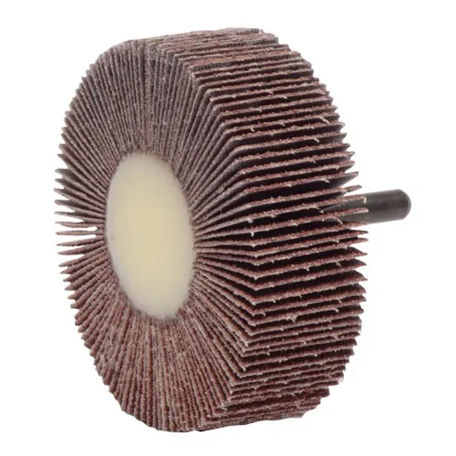 Weiler Tiger Coated Abrasive Flap Wheel, AO, 60 Grit, 1/4″ Stem, 3″ x 1″ | 52027
