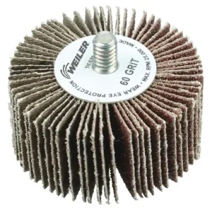 Weiler Tiger Coated Abrasive Flap Wheel, AO, 60 Grit, 1/4″-20 Stem, 2″ x 1″ | 52611
