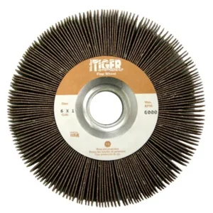 Weiler Tiger Coated Abrasive Flap Wheel, AO, 60 Grit, 1″ Arbor, 6″ x 1″ | 53286