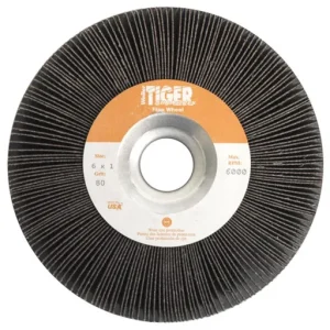 Weiler Tiger Coated Abrasive Flap Wheel, AO, 80 Grit, 1″ Arbor, 6″ x 1″ | 53287
