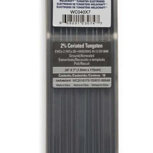 Weldcraft TUNGSTEN 2% CER 040X7 | WC040X7